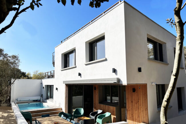 Façade maison, douglas, bardage